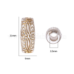 メッキクリアアクリルビーズ  ゴールドライン入り  コラム  透明  21x9x7mm  穴：3.5mm  約100個/袋&nbsp;PACR-YW0001-05