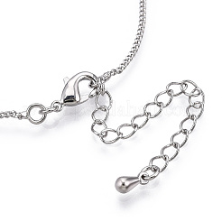 Long-Lasting Plated Brass Curb Chain Necklace for Women&nbsp;NJEW-K112-07P-NF-1