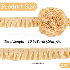 10mポリエステルフリルトリム  人形の服用  ロリータコスチュームアクセサリー  ゴールド  1-5/8インチ（40mm）&nbsp;OCOR-GF0004-57A