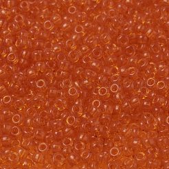 MIYUKIラウンドロカイユビーズ  日本製シードビーズ  （rr139)透明タンジェリン  8/0  3mm  穴：1mm  約2111~2277個/50g&nbsp;SEED-X0055-RR0139
