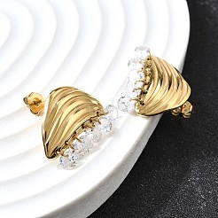 Nuggets 304 Stainless Steel Dangle Stud Earrings&nbsp;EJEW-D315-06G