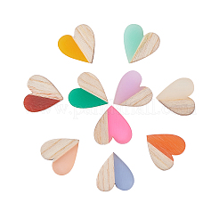 Resin & Wood Two Tone Cabochons&nbsp;RESI-CJ0001-97