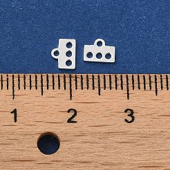 スターリングシルバーのシャンデリアコンポーネントリンク925個  4ループ長方形コネクタ  銀  4.3x5.5x0.6mm  穴：1mm&nbsp;STER-D006-11B-S