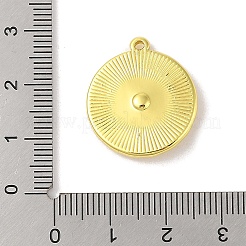 304ステンレスペンダント  ラインストーン付き  フラットラウンド  18KGP本金メッキ  22.5x20x4mm  穴：1.2mm&nbsp;STAS-A097-21G