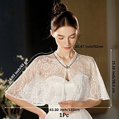 女性用取り外し可能なポリエステルレースラップ  ホワイト  870x415x2mm&nbsp;AJEW-WH20067-123