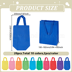 20Pcs 10 Colors Non-woven Reusable Shopping Bags with Handle&nbsp;ABAG-GO0001-20