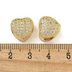 Rack Plating Brass Micro Pave Cubic Zirconia European Beads&nbsp;KK-G513-43G