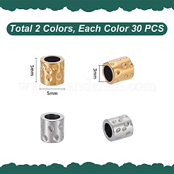 60Pcs 2 Colors 304 Stainless Steel Beads&nbsp;STAS-UN0063-96