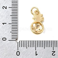 Brass Pave Clear Cubic Zirconia Pendants&nbsp;KK-G554-12G
