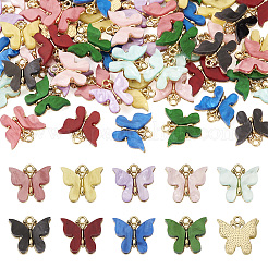 54 個 9 色のアクリル合金ペンダント  蝶  ミックスカラー  17.5x18.5x3.5mm  穴：2mm  6個/カラー&nbsp;MACR-TA0001-60