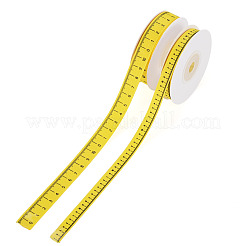2ロール2種類のスタイルのポリエステル定規  目盛りテープ  フラット  きいろ  3/8~5/8インチ（10~16mm）  約10.00ヤード（9.14m）/セット  1ロール/セット&nbsp;OCOR-TA0004-24A