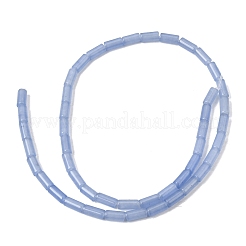 天然石ホワイトジェイドビーズ連売り  コラム  染め  コーンフラワーブルー  8~8.5x4mm  穴：0.8mm  約46~47個/連  15.35''~15.55''（39~39.5センチメートル）&nbsp;G-Z145-A01-01I