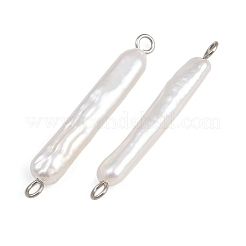 Natural Freshwater Pearl Keshi Pearl Stick Connector Charms&nbsp;STAS-D378-11P