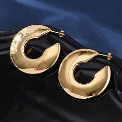 C-Shaped 304 Stainless Steel Stud Earrings&nbsp;EJEW-A125-21G