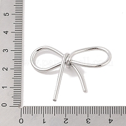 変色しない304ステンレススチールコネクタチャーム  蝶結び  ステンレス鋼色  30.5x37.5x7.5mm  穴：10x14.5mm&nbsp;STAS-G336-05A-P