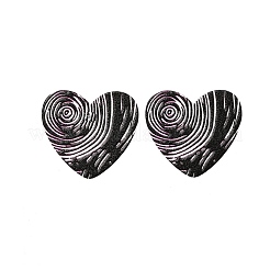 Heart Acrylic Printed Stud Earrings for Women&nbsp;EJEW-G418-01D