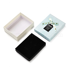 厚紙のジュエリーセットボックス  内部のスポンジ  ちょう結びの長方形  ミックスカラー  9.25x7.15x3.4cm&nbsp;AJEW-Z017-02