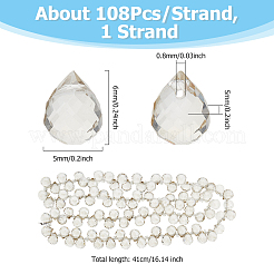 Electroplate Transparent Glass Beads Strands&nbsp;EGLA-FI0001-01A