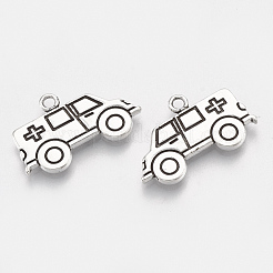 合金のチベット風チャーム  救急車  鉛フリー＆カドミウムフリー  アンティークシルバー  13.5x22x2mm  穴：1.6mm  約300個/500g&nbsp;TIBEP-T052-04AS-RS