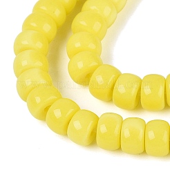 オペークガラスビーズ連売り  バレル  きいろ  6x4mm  穴：1~1.2mm  約93~105個/連  14.37~16.73''（36.5~42.5センチメートル）&nbsp;GLAA-NH0002-B01-C07