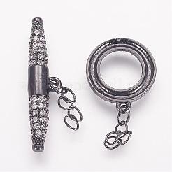 真鍮マイクロパヴェキュービックジルコニアリングマンテル  ミックスカラー  リング：15x13x2mm  バー：6x27x4mm。&nbsp;ZIRC-P050-11
