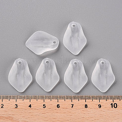 透明つや消しアクリルパーツ  花弁  ホワイト  24x17x4mm  穴：1.8mm&nbsp;MACR-S371-03A-701