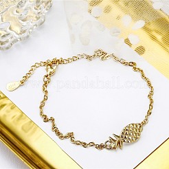 Alloy Pineapple Link Anklets for Women&nbsp;FS-WG8C63D-02