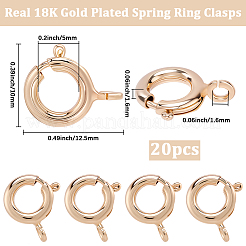 20Pcs Brass Spring Ring Clasps&nbsp;KK-BBC0027-68A-G