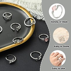 8Pcs 8 Styles Alloy Cuff Rings&nbsp;RJEW-CJ0001-02