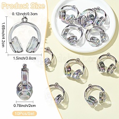 UV Plating Transparent Acrylic Pendants&nbsp;TACR-FZC0002-001G