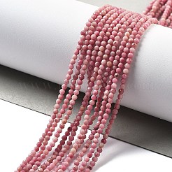 天然石ロードナイトビーズ連売り  多面カット  ラウンド  2.5mm  穴：0.7mm  約164~166個/連  15.39~15.55''（39.1~39.5センチメートル）&nbsp;G-H080-B02-02