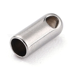 変色しにくい304ステンレススチールコードエンド  エンドキャップ  ステンレス鋼色  7x2.8mm  穴：1.2mm  内径：2mm&nbsp;STAS-H153-03E-P