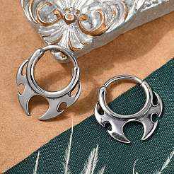 Fire Shaped 316 Surgical Stainless Steel Hoop Earrings&nbsp;EJEW-G416-35P