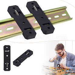 ナイロンDINレール取り付けブラケット10個  ユニバーサルDINレールマウントクリップ  ブラック  76x20x8mm&nbsp;FIND-GA0007-30