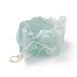 3Pcs 3 Styles Rough Raw Natural Rose Quartz & Quartz Crystal & Green Aventurine Big Pendants&nbsp;PALLOY-JF01391