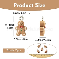 20Pcs Christmas Theme Opaque Resin Pendants&nbsp;RESI-YW0004-85