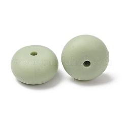 シリコンビーズ  ロンデル  焦点ビーズ  ダークシーグリーン  14x8.5mm  穴：2mm&nbsp;SIL-I021-01H