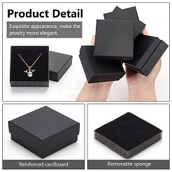 Square Kraft Paper Necklace Earring Storage Gift Boxes&nbsp;CON-WH0095-88A