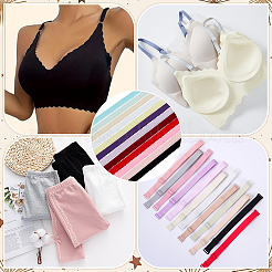 24M 12 Colors Flat Nylon Elastic Cord with Lace Edge&nbsp;OCOR-ME0001-40