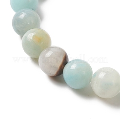 Natural Flower Amazonite Round Beaded Stretch Bracelet&nbsp;BJEW-JB03683-03