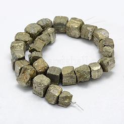 天然石パイライトビーズ連売り  ナゲット  10~24x10~24mm  穴：1mm  約26~27個/連  14.9インチ（38cm）&nbsp;G-P322-20