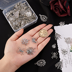 100Pcs 10 Styles Tibetan Style Alloy Pendants&nbsp;TIBEP-CJ0001-80