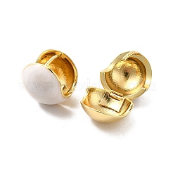 エナメルラウンドフープピアス  女性のためのゴールデンブラスジュエリー  ミックスカラー  14mm  ピン：1mm&nbsp;EJEW-C054-01G