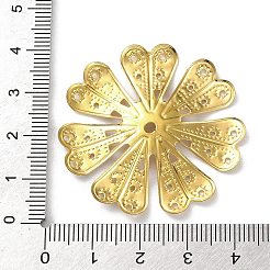 アイアン製ビーズキャップ  花  ゴールドカラー  40.5x2.5mm  穴：2mm&nbsp;IFIN-C060-11G
