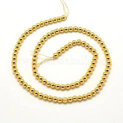Electroplate Non-magnetic Synthetic Hematite Beads Strands&nbsp;G-P194-01-4mm-03