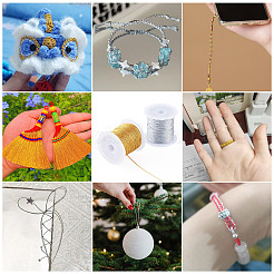 2ロール 2色 12本撚り 丸型ペット用メタリック糸  ミックスカラー  0.8mm  1ロール/色&nbsp;MCOR-TA0001-03D