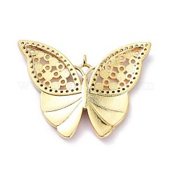 Real 18K Gold Plated Brass Micro Pave Cubic Zirconia Pendants&nbsp;KK-D004-11G
