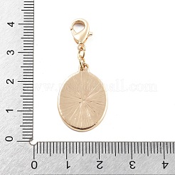 合金ペンダント装飾  カニカンチャーム装飾品  オーバル  ムーン  39.5mm&nbsp;HJEW-P021-01C-G