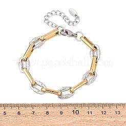 304 Stainless Steel Rectangle Ring Link Chain Bracelets&nbsp;BJEW-C128-02GP