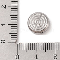 変色しない304ステンレススチールビーズ  ステンレス鋼色  陰陽  12x4.5mm  穴：1.4mm&nbsp;STAS-M061-02P-05